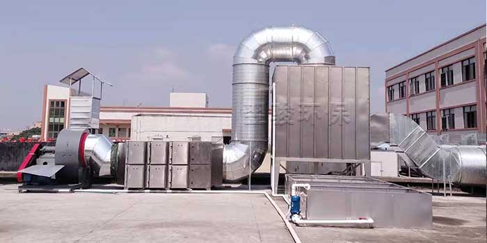 氣水混合塔+高壓靜電除油油煙凈化器工程案例-翌駿環保